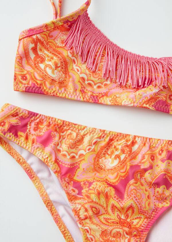 rdeče otroške kopalke calzedonia paisley jasmine