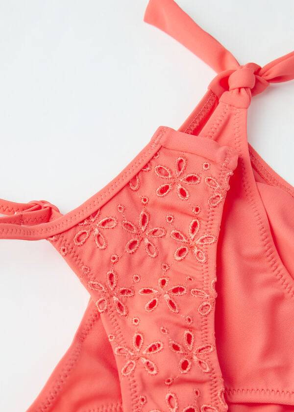 oranžne dvodelne otroške kopalke calzedonia corfù