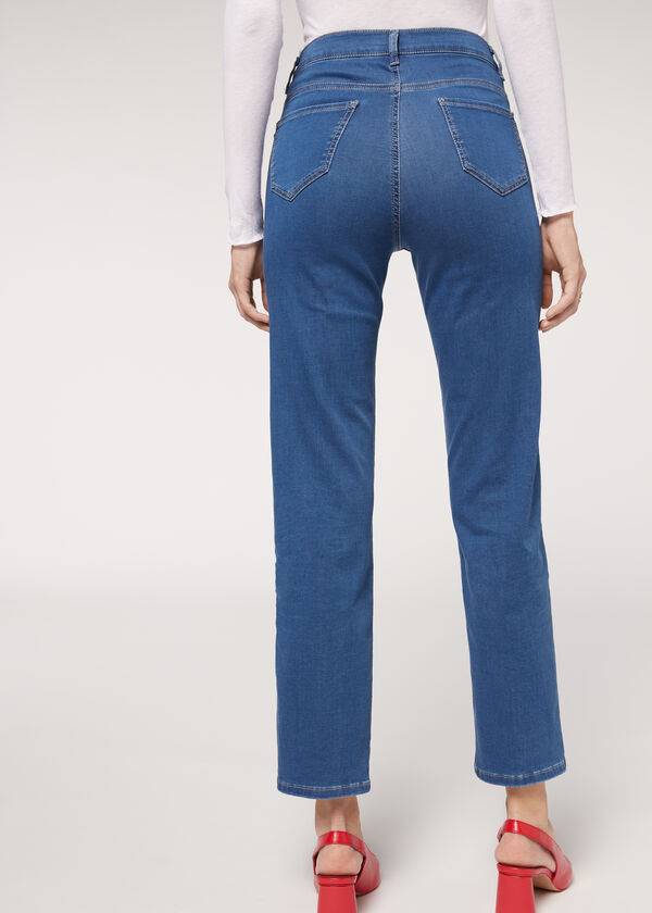 modre ženske kavbojke calzedonia eco comfort