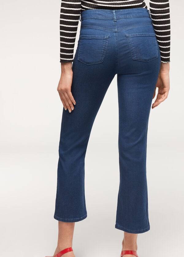 temno modre - Ženske kavbojke calzedonia eco light z razširjenim denimom
