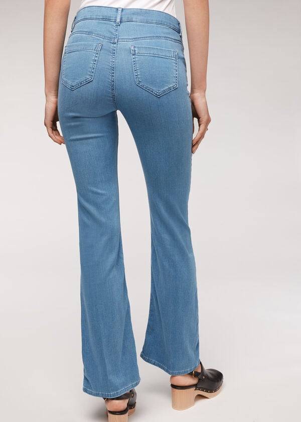 modre kavbojke calzedonia eco light z razširjenim denimom