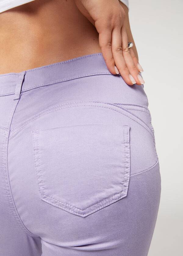 Ženske kavbojke calzedonia eco light push up denim vijolične barve