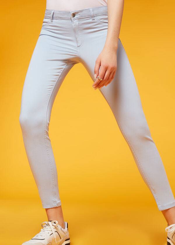 Ženske kavbojke calzedonia eco light push up denim bež barve