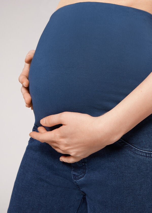 Ženske kavbojke za nosečnice calzedonia modre barve