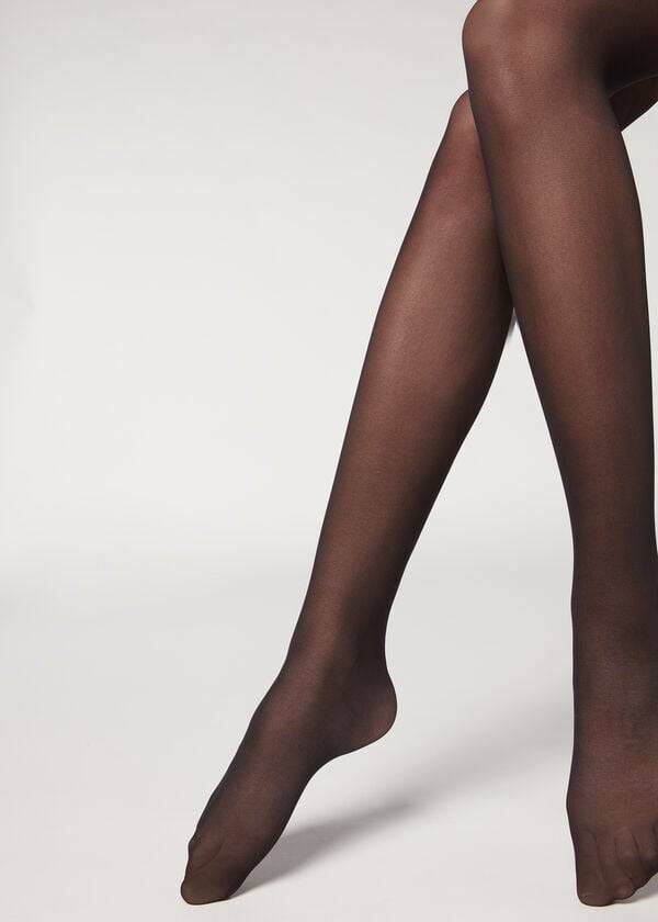 calzedonia 30 denier total shaper prosojne seksi ženske pajkice črne barve