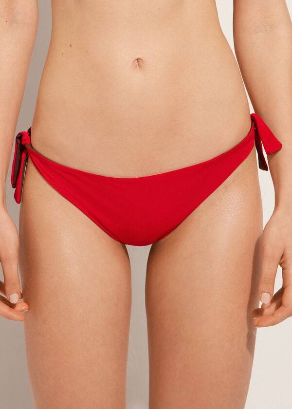 rdeč bikini z pentljo calzedonia brazilske indonezijske eko različice za ženske