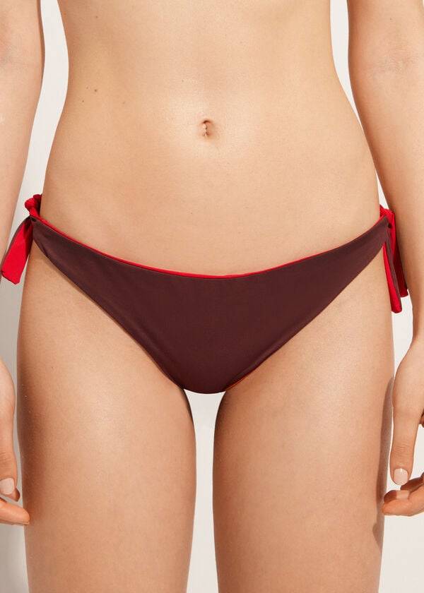 rdeč bikini z pentljo calzedonia brazilske indonezijske eko različice za ženske