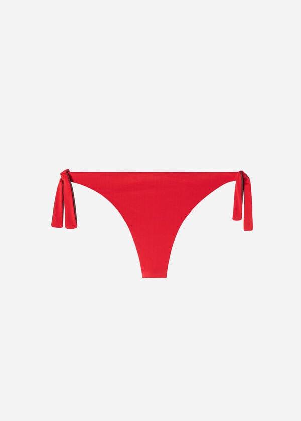 rdeč bikini z pentljo calzedonia brazilske indonezijske eko različice za ženske