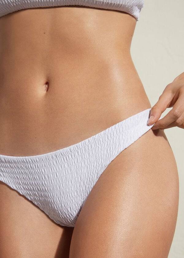 Ženski bikini spodnji del calzedonia brazilian lanzarote bele barve