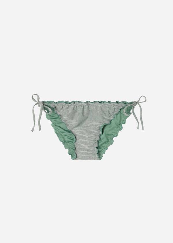 Ženski bikini spodnji del sive barve calzedonia z brazilskimi vrvicami formentera