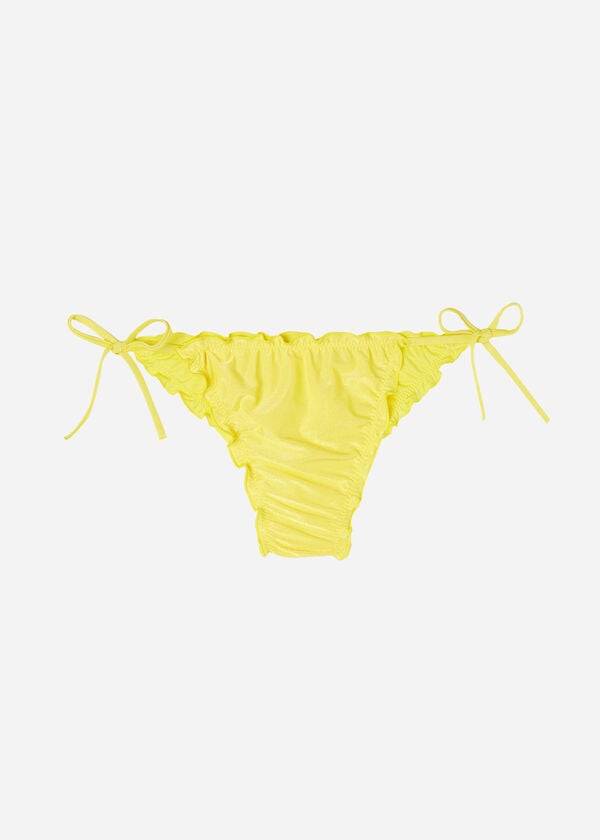 Ženski bikini spodnji del calzedonia brazilske vrvice formentera rumene barve