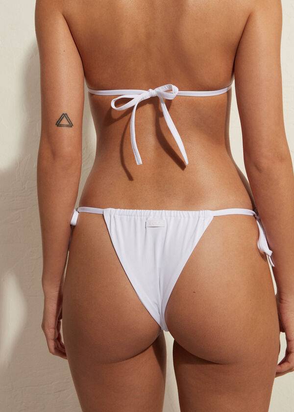 Ženski eko bikini spodnji del calzedonia brazilian string indonesia bele barve