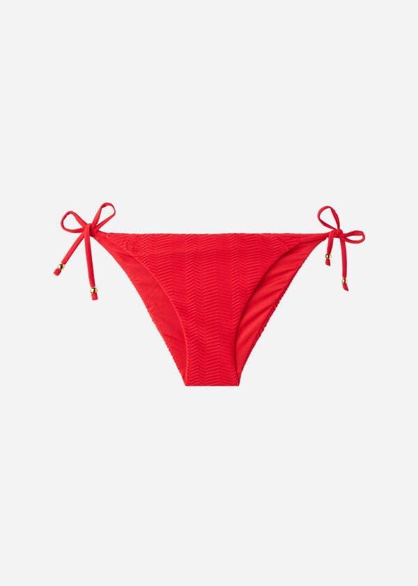 Ženski bikini spodnji del calzedonia chevron string casablanca rdeč