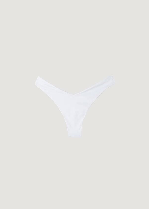 beli ženski eko bikini z visokim izrezom calzedonia brazilskega indonezijskega vzorca