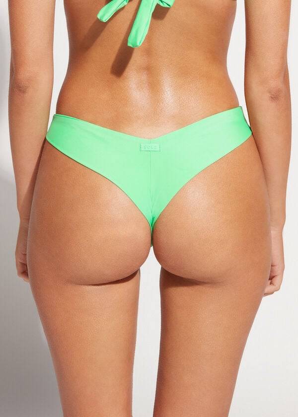 Ženski bikini z visokim izrezom calzedonia brazilske indonezijske eko barve mint