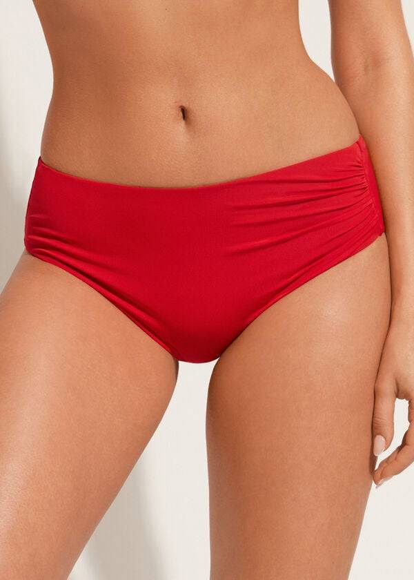 bordo ženski eko bikini spodnji del calzedonia z visokim pasom iz indonezije