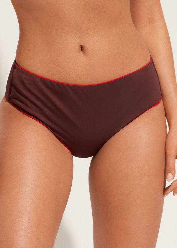 bordo ženski eko bikini spodnji del calzedonia z visokim pasom iz indonezije