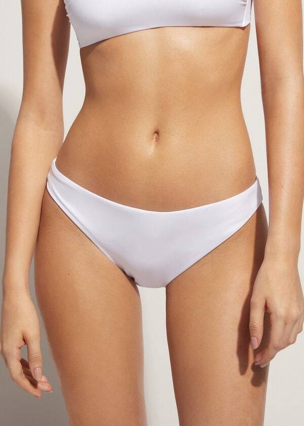 calzedonia indonesia eco nizek spodnji del bikinija za ženske bele barve