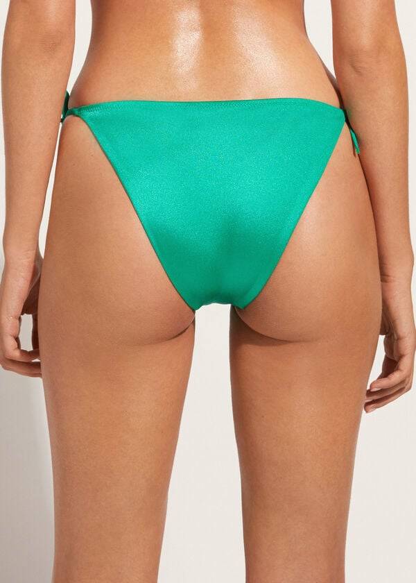 zeleni ženski bikini spodnji del calzedonia string cannes