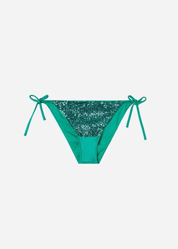 zeleni ženski bikini spodnji del calzedonia string cannes