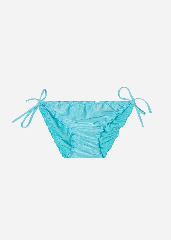 Ženski bikini spodnji del turkizne barve calzedonia string formentera
