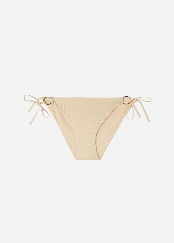 zlati ženski bikini spodnji del calzedonia z zavezovanjem abu dhabi