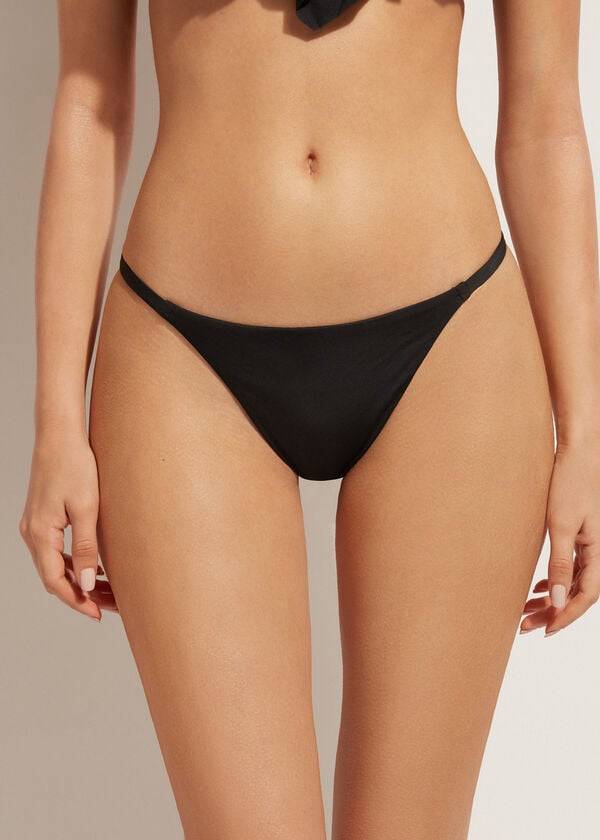 Črni ženski eko bikini spodnji del calzedonia thong indonesia