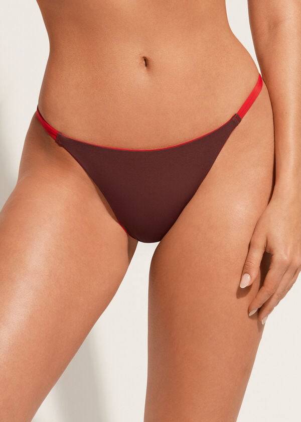 Ženski bikini spodnji del calzedonia thong indonesia eco rdeč