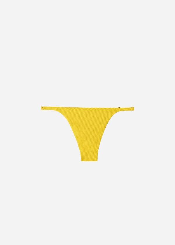 Ženski spodnji del bikinija calzedonia thong new york rumene barve