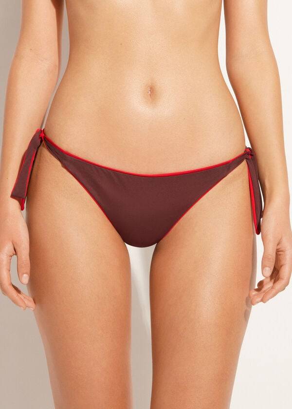 Ženski bikini spodnji del calzedonia tied indonesia eco rdeč