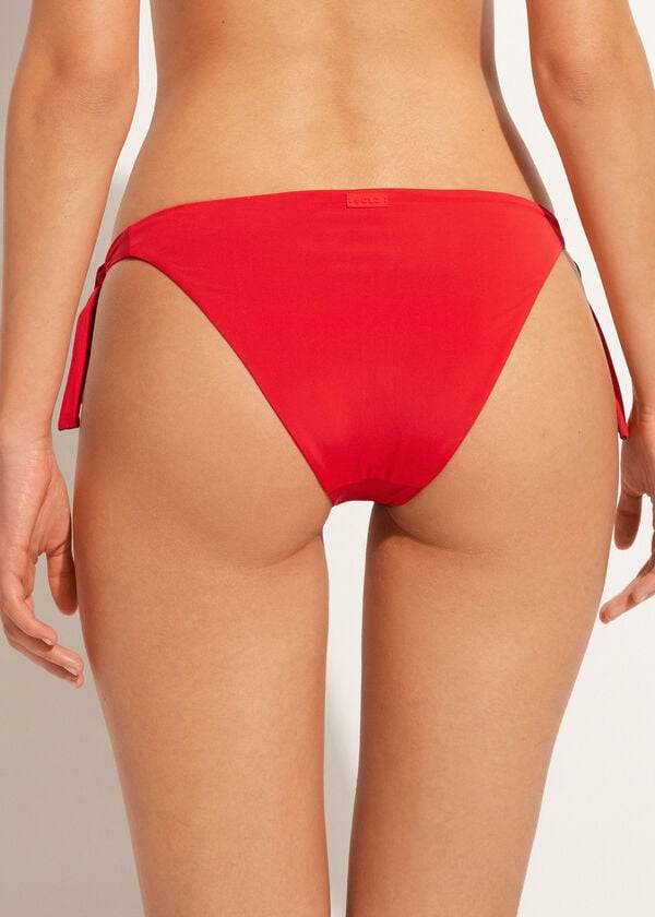 Ženski bikini spodnji del calzedonia tied indonesia eco rdeč