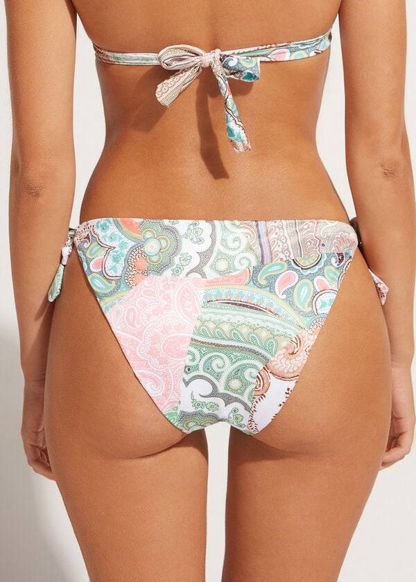zeleni ženski bikini spodnji del calzedonia tied saint tropez
