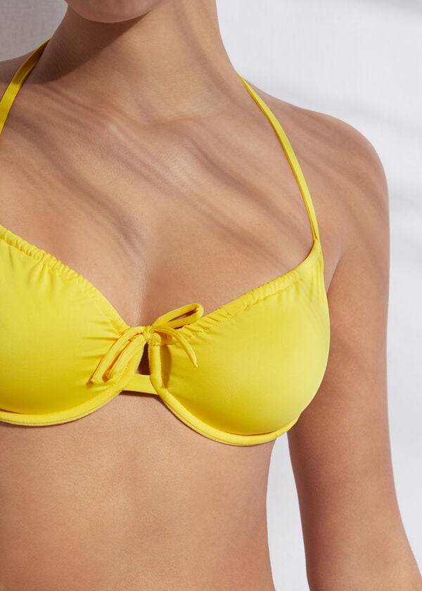 Ženske kopalke calzedonia balconette indonesia eco rumene