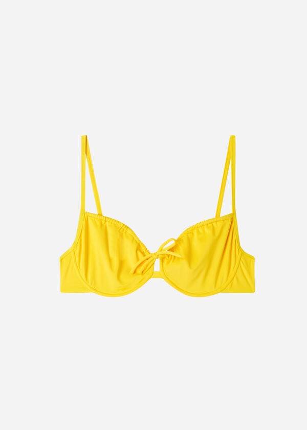 Ženske kopalke calzedonia balconette indonesia eco rumene