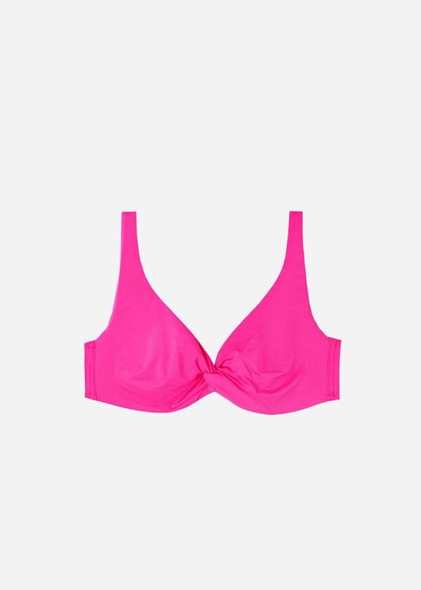 Ženske kopalke calzedonia balconette indonesia eco cobey roza