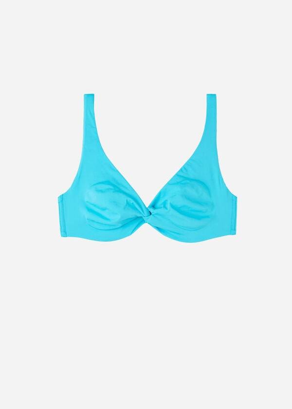 Ženske kopalke calzedonia balconette indonesia eco cobey turkizne barve