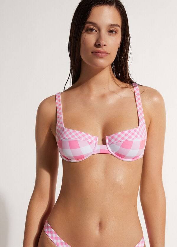 pink calzedonia balconette lione ženski zgornji del kopalk