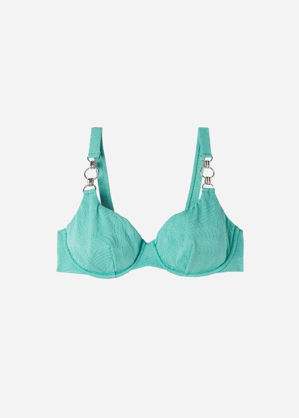 Ženske majice bikinija calzedonia balconette marsiglia turkizne barve