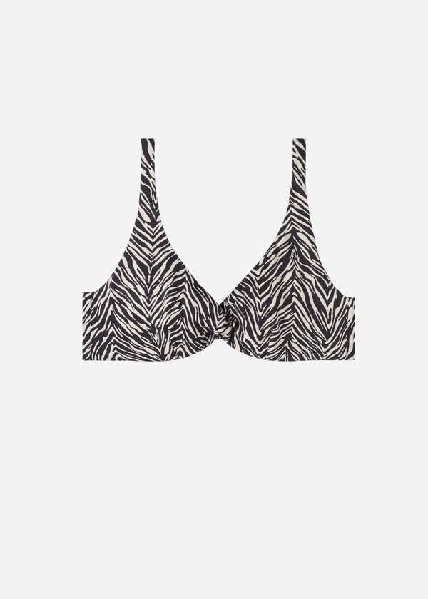 Ženske majice bikinija calzedonia balconette zebra nairobi črne