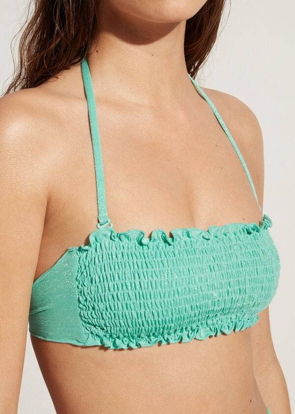 Ženske zelene kopalke calzedonia bandeau formentera