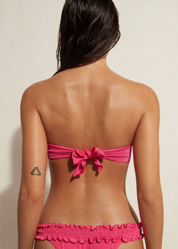 pink calzedonia bandeau formentera ženski zgornji del bikinija