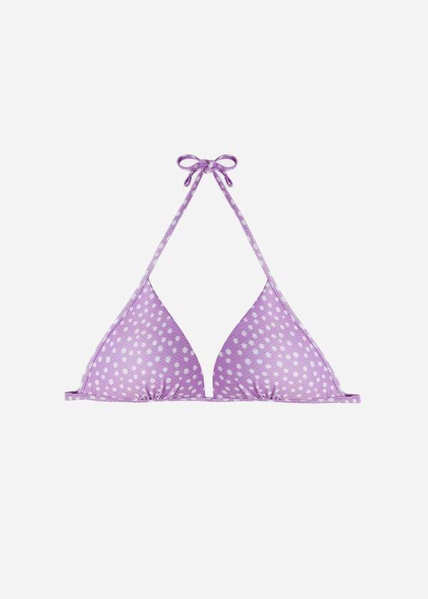 vijolični ženski zgornji del bikinijev calzedonia fixed triangle cipro