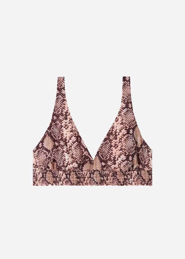 roza ženski zgornji del bikinija calzedonia fixed triangle sidney