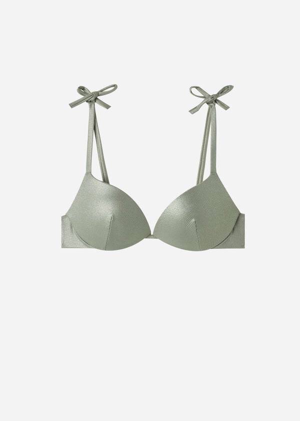 Ženski zgornji del bikinijev calzedonia graduated padded push up antigua zelen