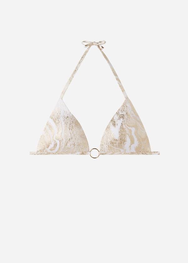 Ženski zgornji del bikinijev calzedonia graduated padded triangle melbourne zlate barve