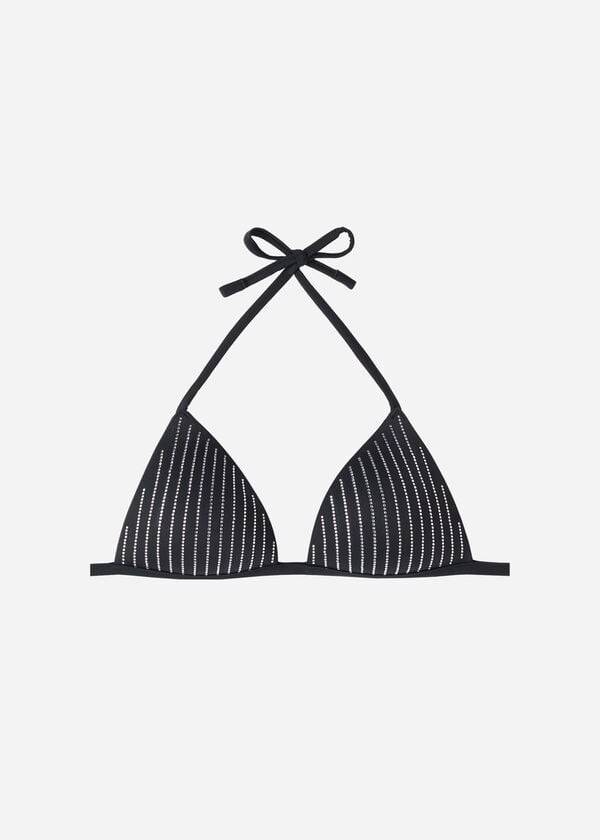 Ženski zgornji del bikinijev calzedonia graduated padded triangle shanghai črne barve