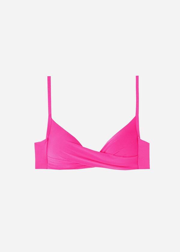roza ženski zgornji del bikinija calzedonia graduated soft crisscross s trikotnim vzglavnikom indonesia