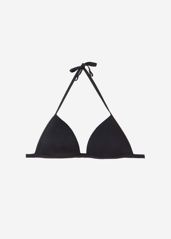 Ženski zgornji del bikinija calzedonia graduated soft padded triangle indonesia črne barve