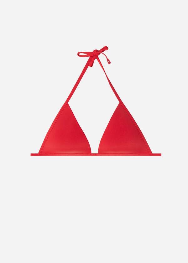Ženski zgornji del bikinijev calzedonia graduated soft padded triangle indonesia rdeč