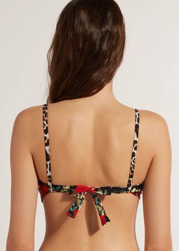 Ženski zgornji del bikinijev calzedonia graduated soft padded triangle nizza rozačrn